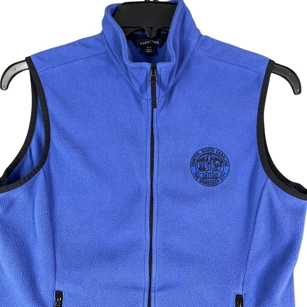Sumter SC Lands End Fleece Vest Womens M Blue Gamecock City Full Zip Layering